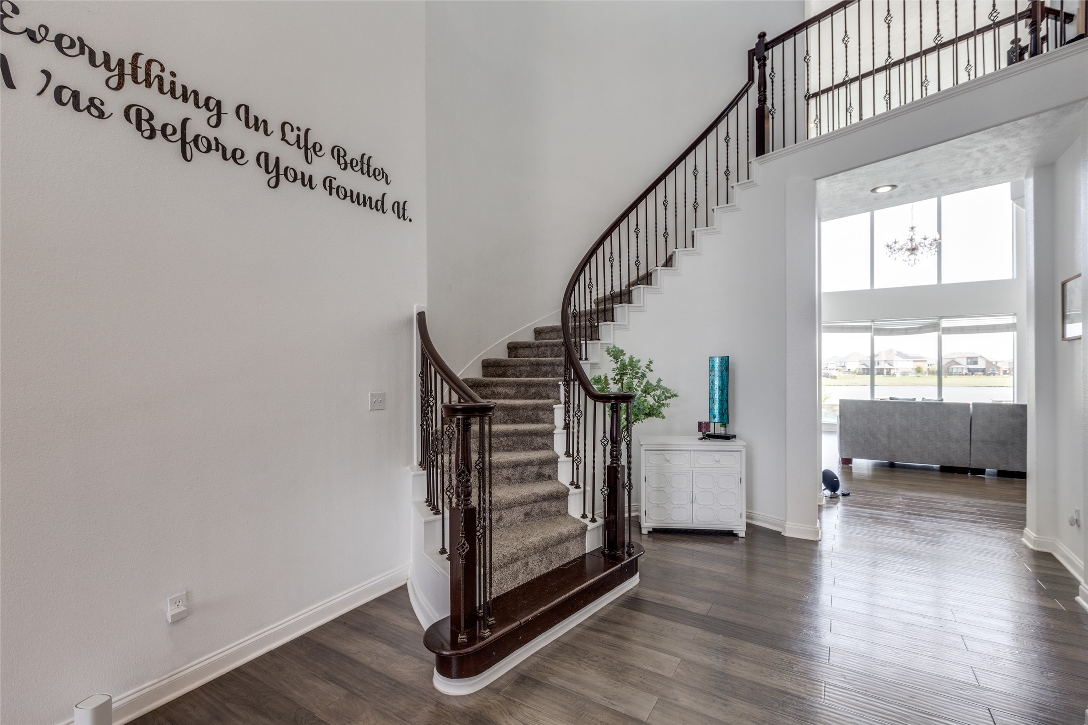 8 Cypress Point Court Manvel, TX 77578 - Photo 3 of 20 a view of entryway with stairs and wooden floor