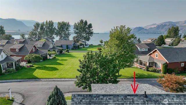 an aerial view of a house