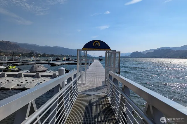 a view of a lake with a mountain