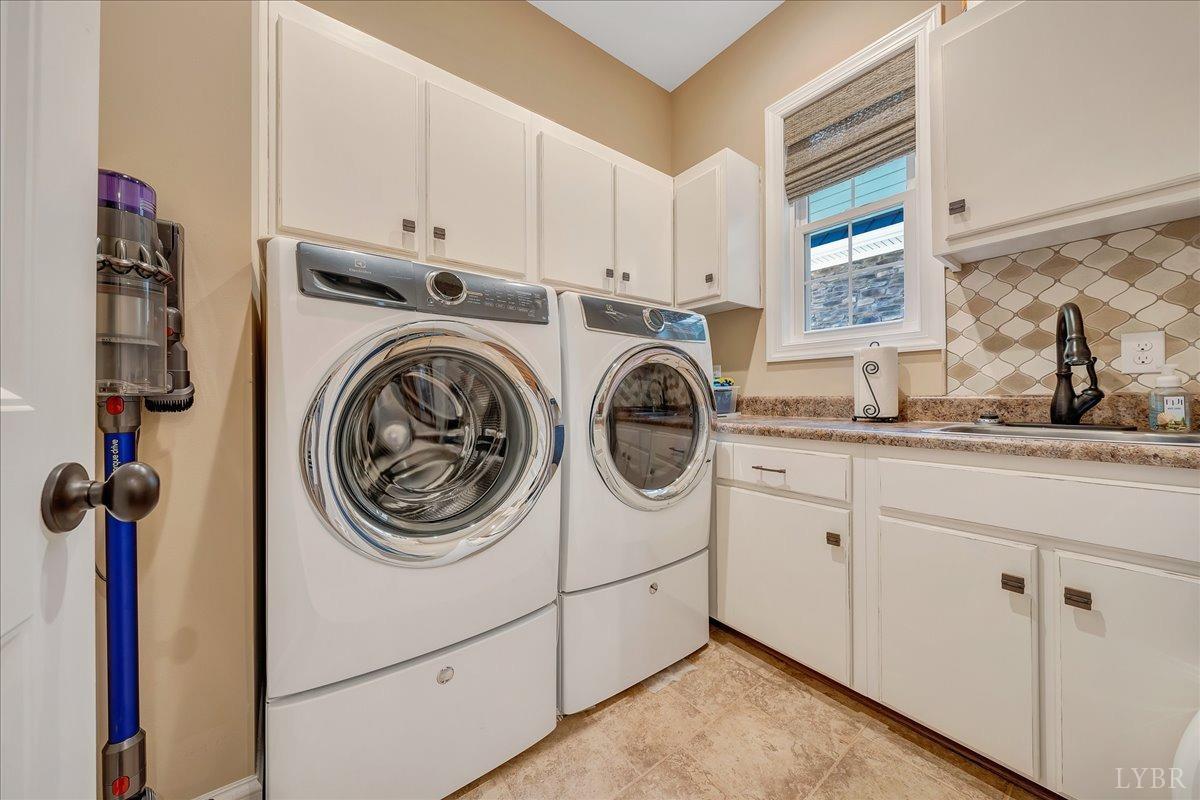 699 Police Tower Road Appomattox, VA 24522 - Photo 38 of 66 a utility room with sink dryer and washer