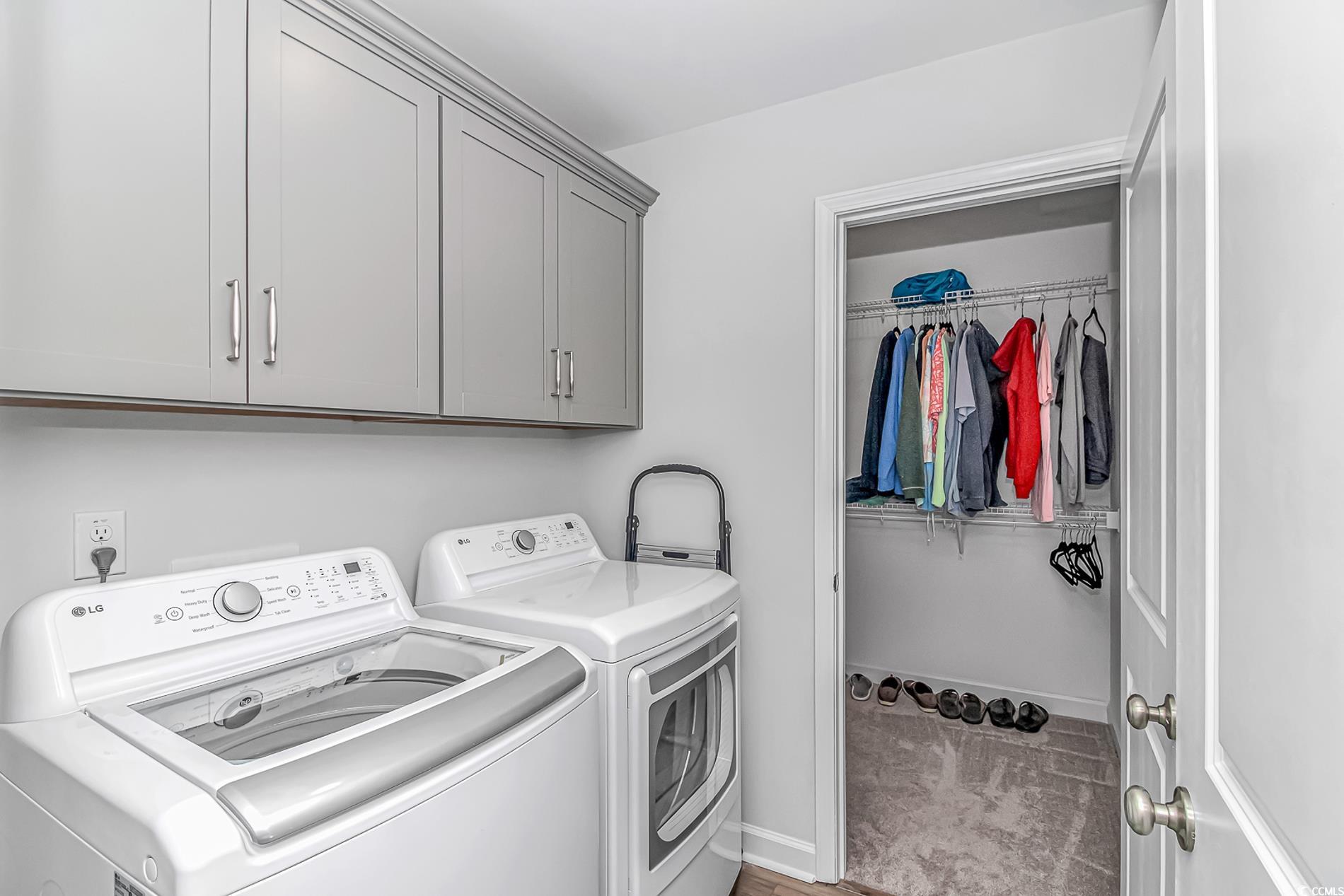 222 Sundew Loop Little River, SC 29566 - Photo 20 of 40 Washroom with carpet flooring, washer and clothes