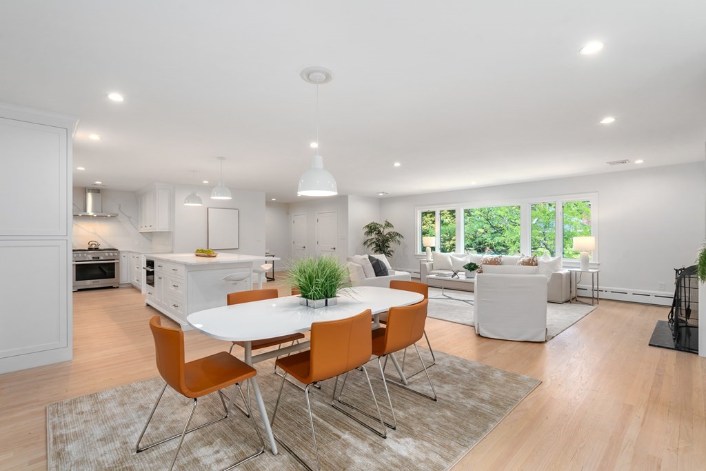 30 Clinton Road Brookline, MA 02445 - Photo 8 of 19 a view of a dining room with furniture window and wooden floor