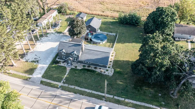 an aerial view of multiple house