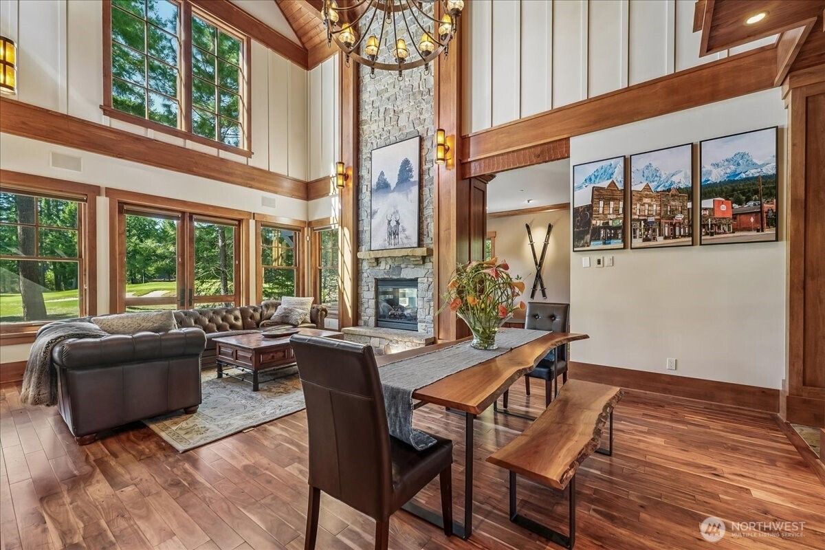 50 Larkspur Loop Cle Elum, WA 98922 - Photo 5 of 36 a dining room with furniture a chandelier and wooden floor