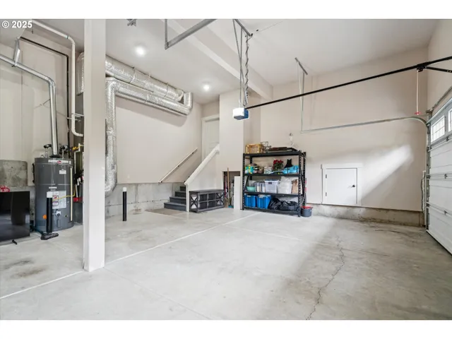 a view of a hall with stairs