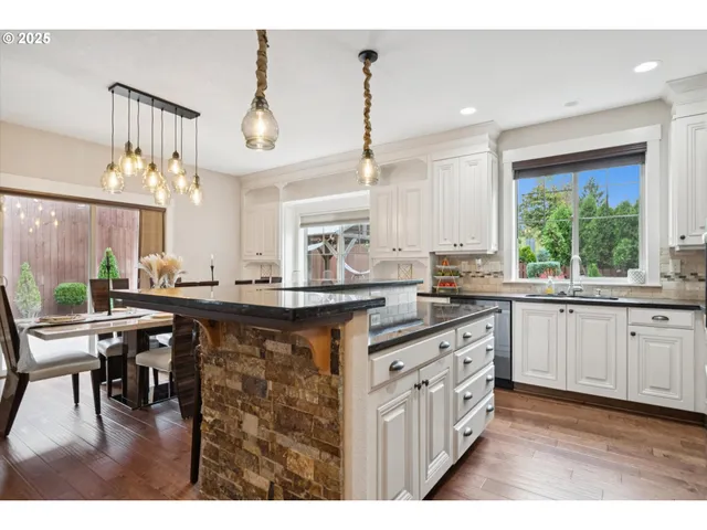 a kitchen with lots of counter top space