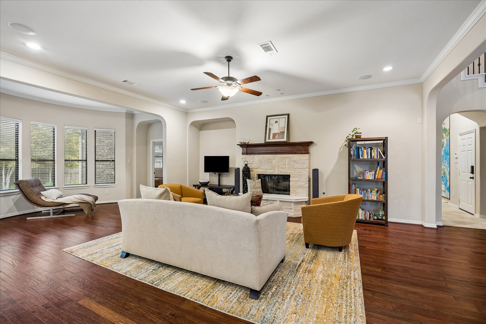 622 West Fork Webster, TX 77598 - Photo 36 of 36 Archways provide visual separation while keeping an open floor plan. The floors are gorgeous! The split floor plan means all downstairs bedrooms also have a bit of privacy - check out floor plan (or visit) to see why you'll love this!