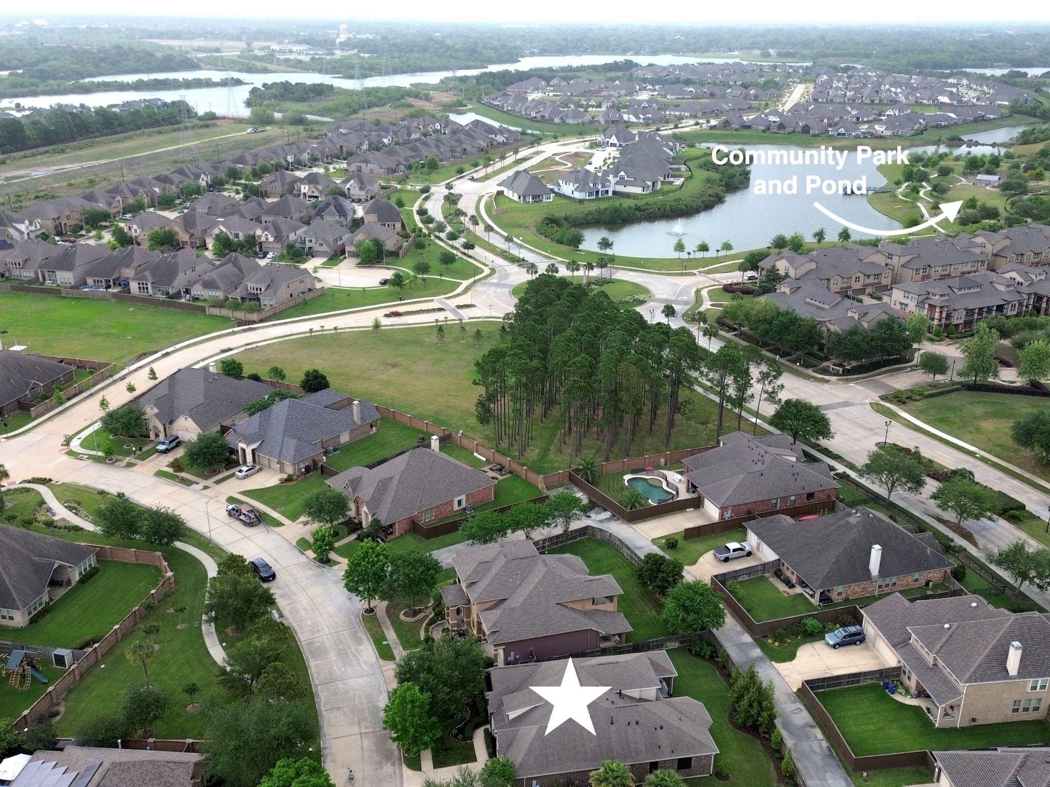 622 West Fork Webster, TX 77598 - Photo 31 of 36 Edgewater is a wonderfully designed community. Home is close to green space, park, and pond.