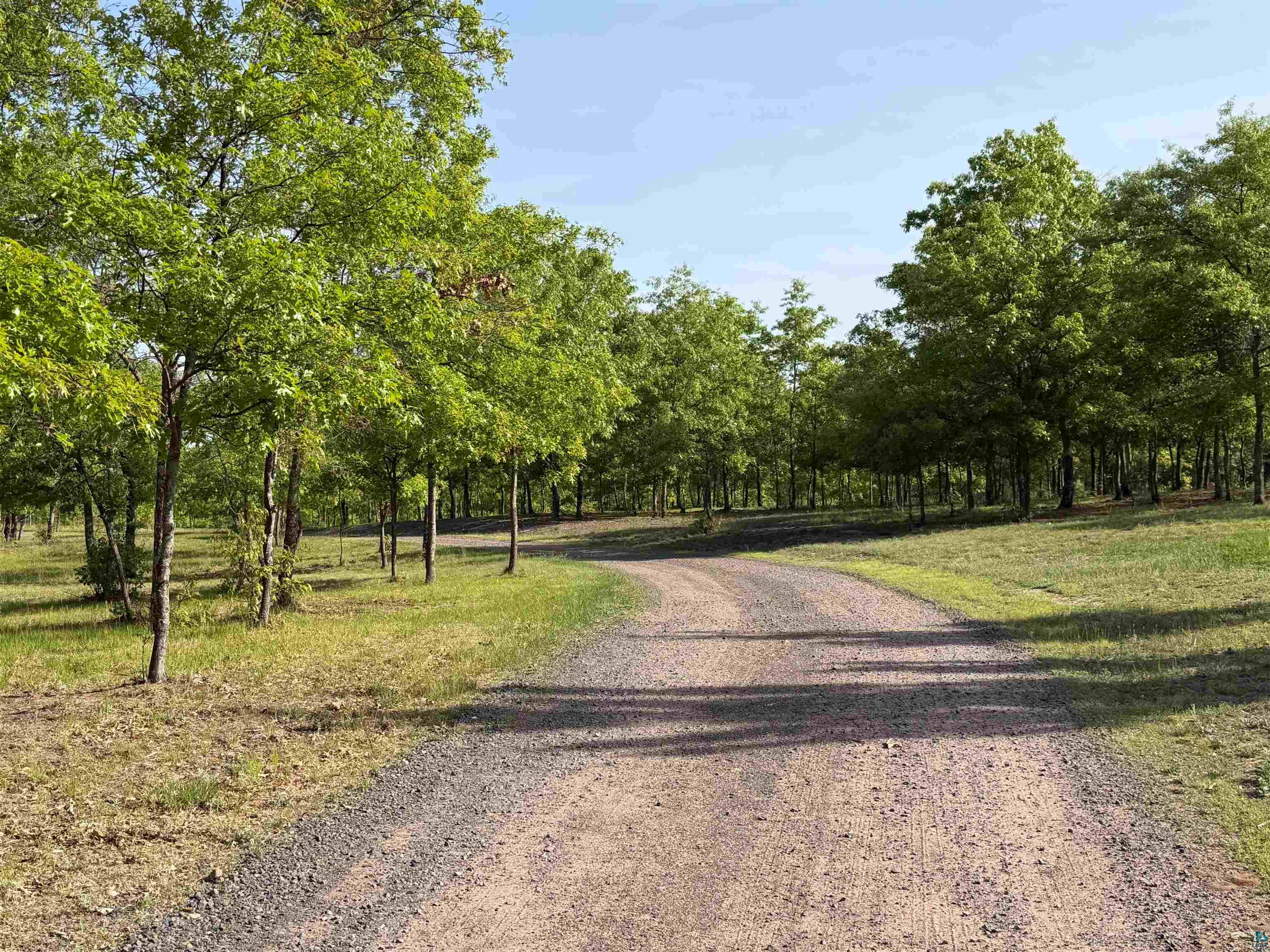 11702 East Mail Road Gordon, WI 54838 - Photo 57 of 60 Gravel driveway winding through a landscaped property with numerous deciduous trees