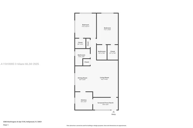 $155,000 | 5300 Washington Street, Unit T218, Hollywood, FL 33021