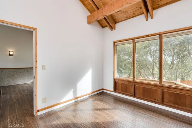 a view of a wooden door