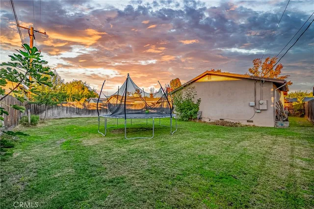 a view of a backyard with a garden