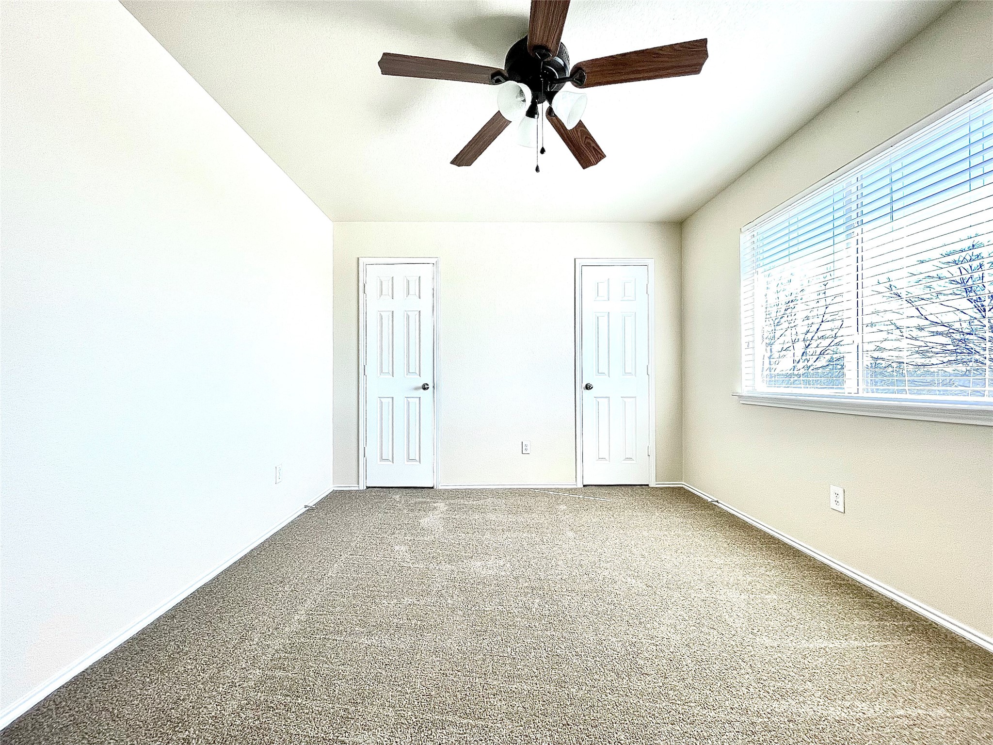 508 Emma Rose Trail Leander, TX 78641 - Photo 22 of 40 A well-lit bedroom with vaulted ceilings and a cozy carpet.