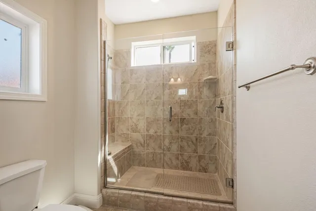 a bathroom with a shower