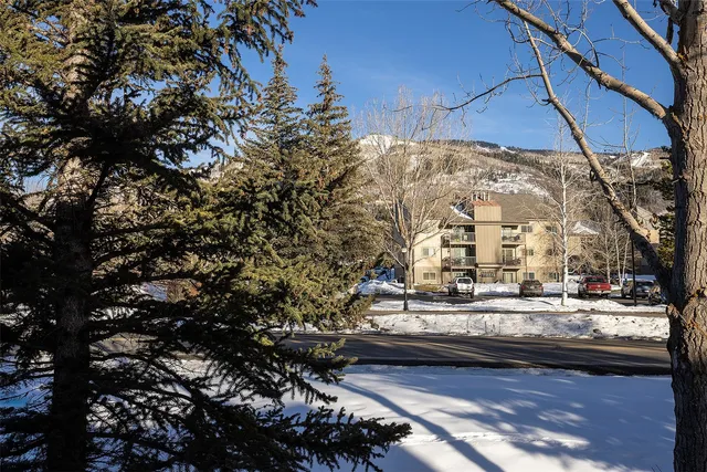 a building view with a outdoor space