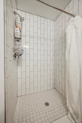 a bathroom with a shower