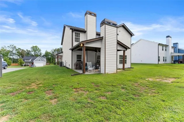 a view of a building on the street