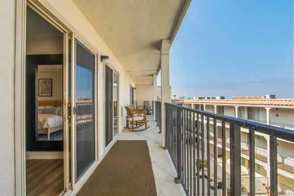 a view of a balcony
