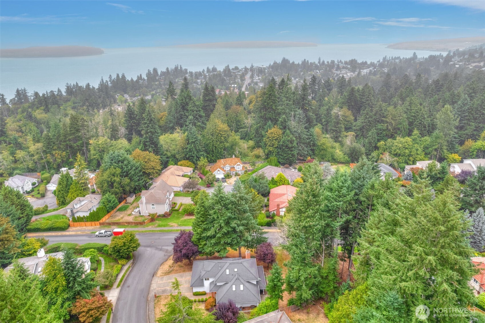 311 Keach Loop Steilacoom, WA 98388 - Photo 36 of 38 an aerial view of a houses with a yard and lake