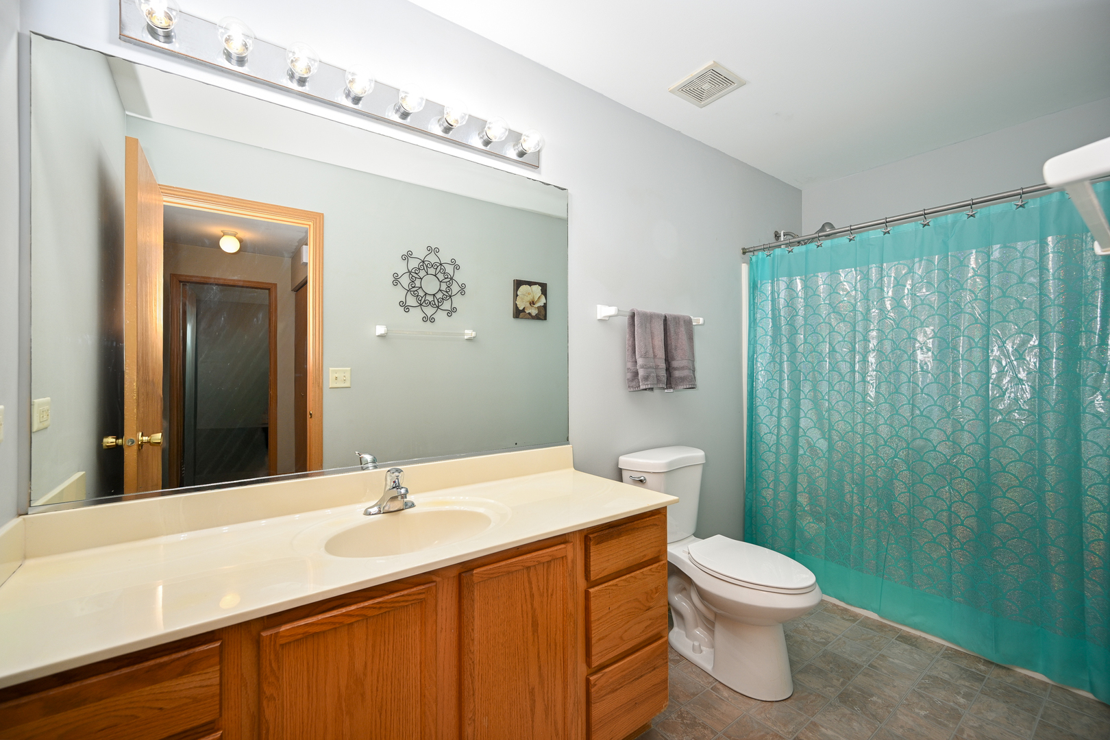 1425 McClure Road, Unit 1425 Aurora, IL 60505 - Photo 7 of 12 a bathroom with a sink a toilet and shower