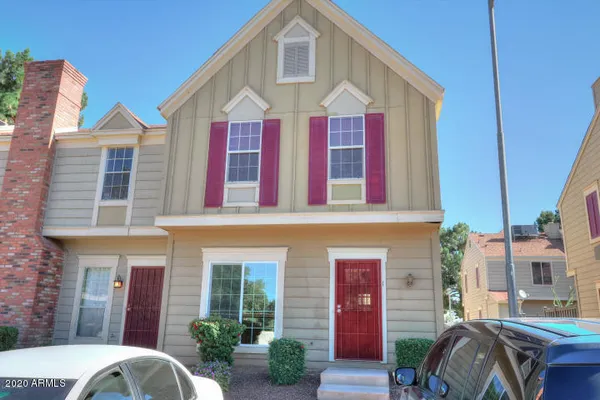 a front view of multiple houses