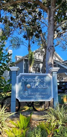 a view of outdoor space with signage