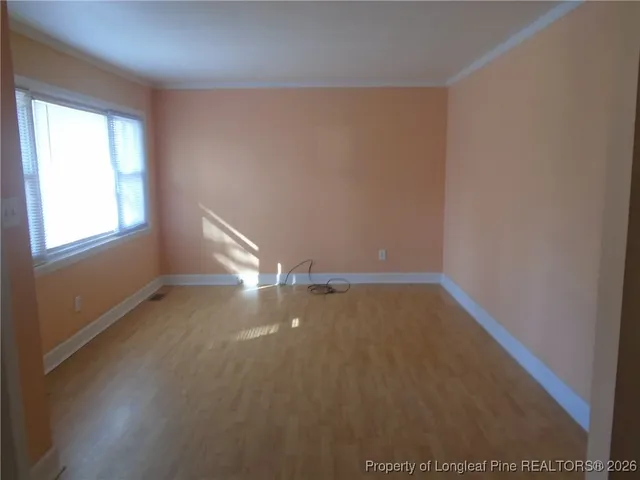 an empty room with a window
