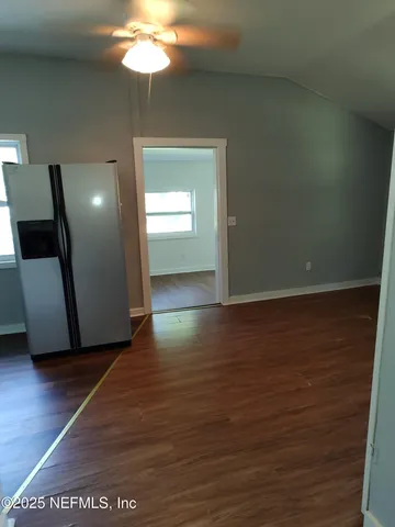 a view of a livingroom with a window