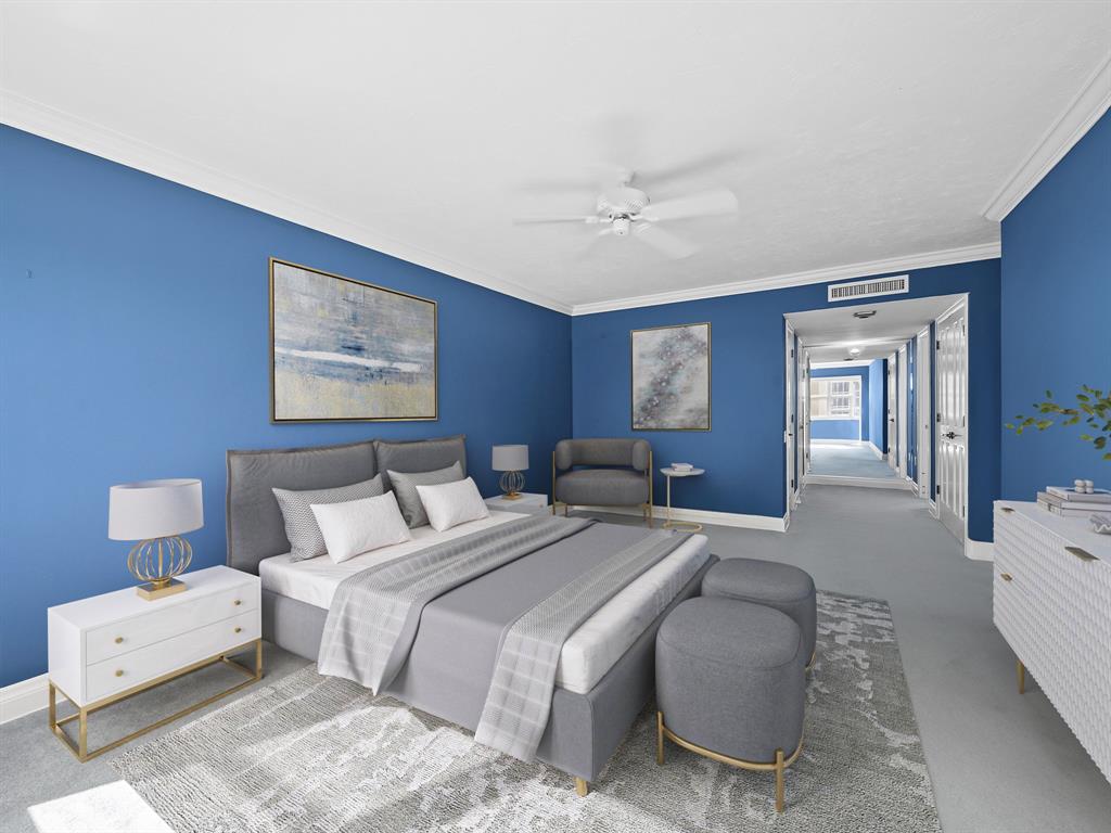 3400 Galt Ocean Drive, Unit 1202S Fort Lauderdale, FL 33308 - Photo 15 of 36 a spacious bedroom with two beds and painting on the wall