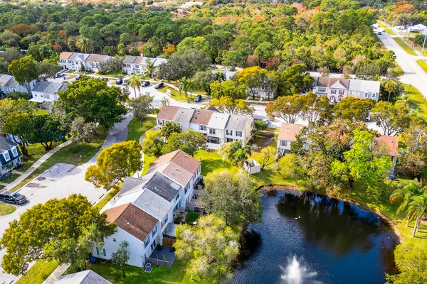 an aerial view of a house