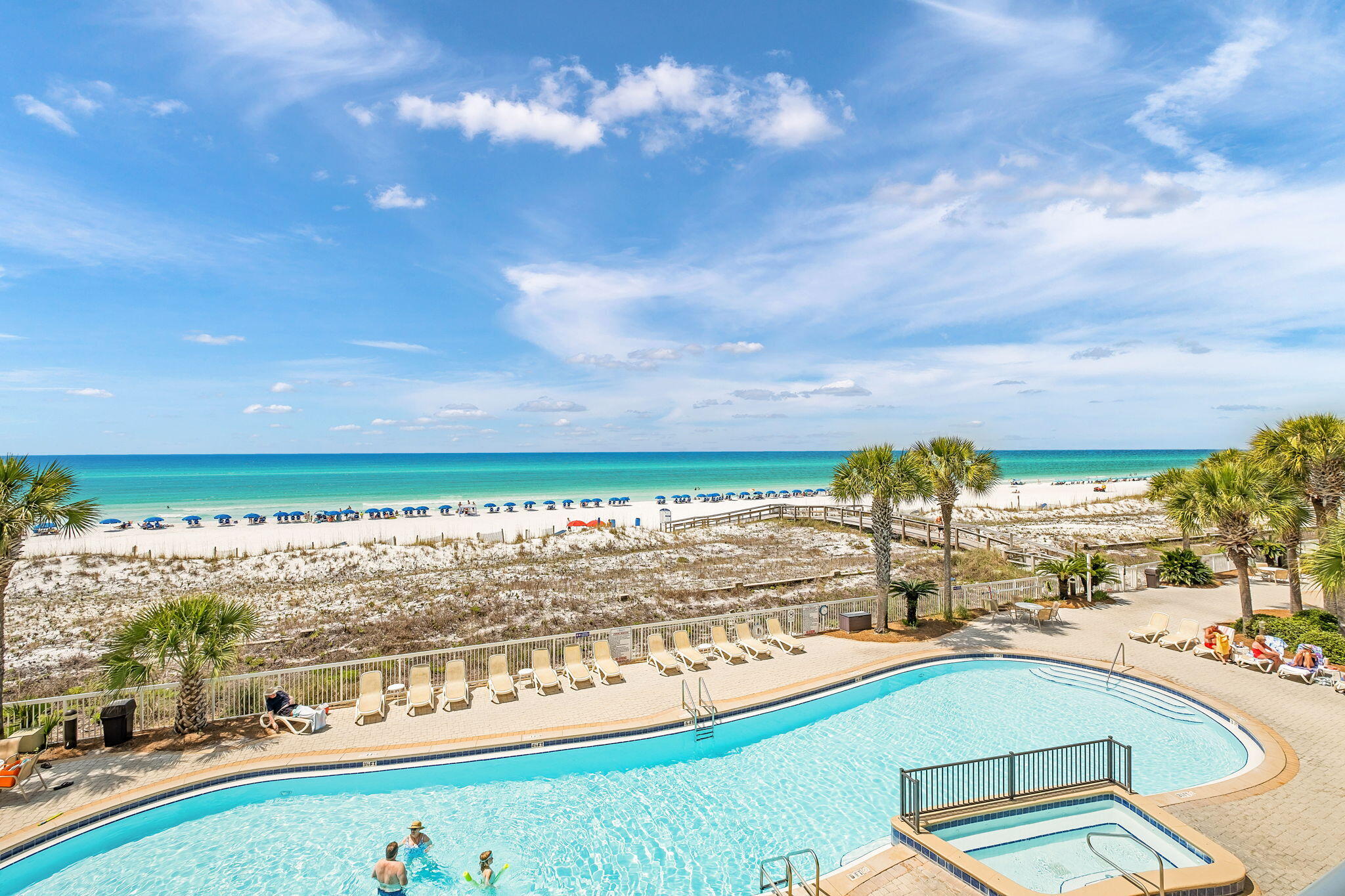 1150 Santa Rosa Boulevard, Unit 305 Fort Walton Beach, FL 32548 - Photo 5 of 43 a view of a swimming pool with an ocean view