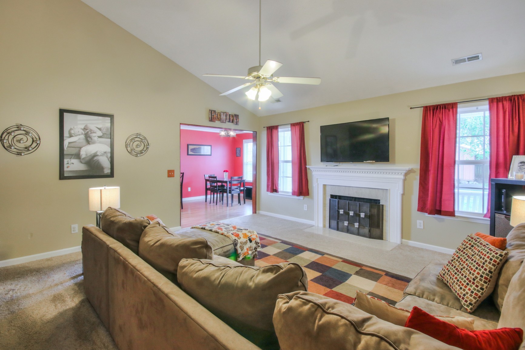 1031 Compton Road Murfreesboro, TN 37130 - Photo 5 of 21 a living room with furniture and a fireplace