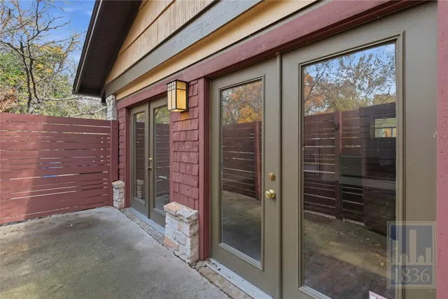 a view of outdoor space deck and living room