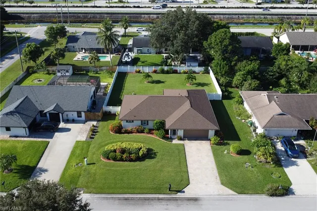 an aerial view of a house