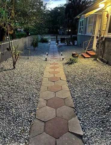 a view of outdoor space with seating