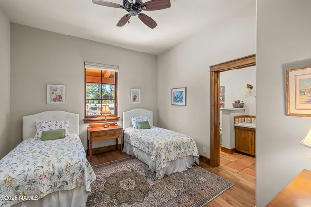 a view of a garden with a house