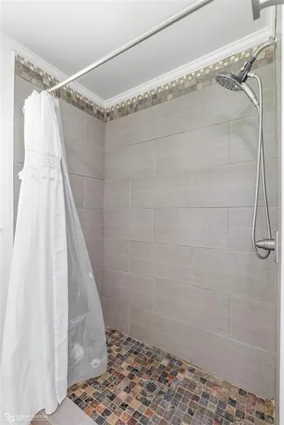 a bathroom with a shower