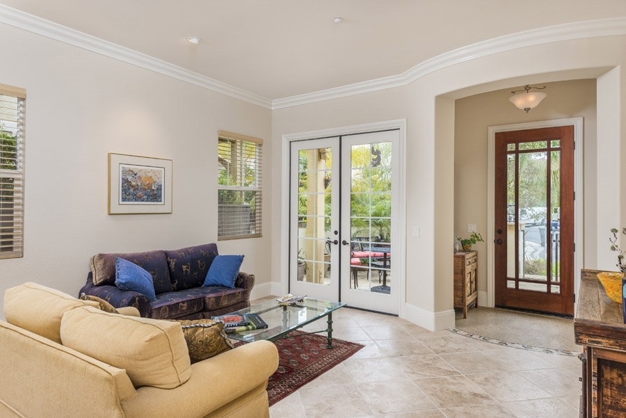 1356 Ranch Road Encinitas, CA 92024 - Photo 6 of 25 French doors open from the living room onto the front patio.