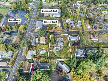 an aerial view of multiple house