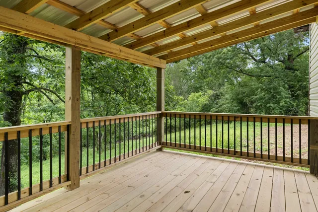 a view of backyard with green space