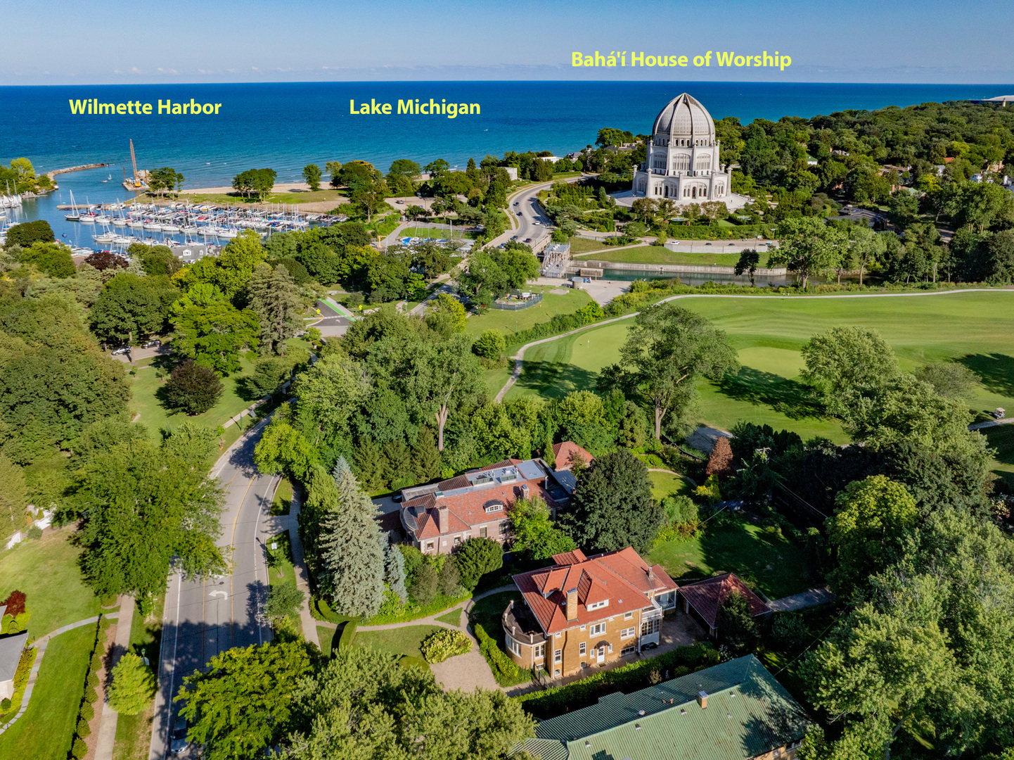 693 Sheridan Road Wilmette, IL 60091 - Photo 39 of 45 an aerial view of a house with a yard basket ball court and outdoor seating