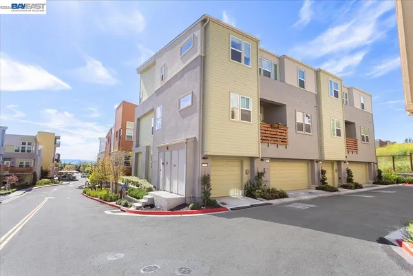 a front view of a building with street