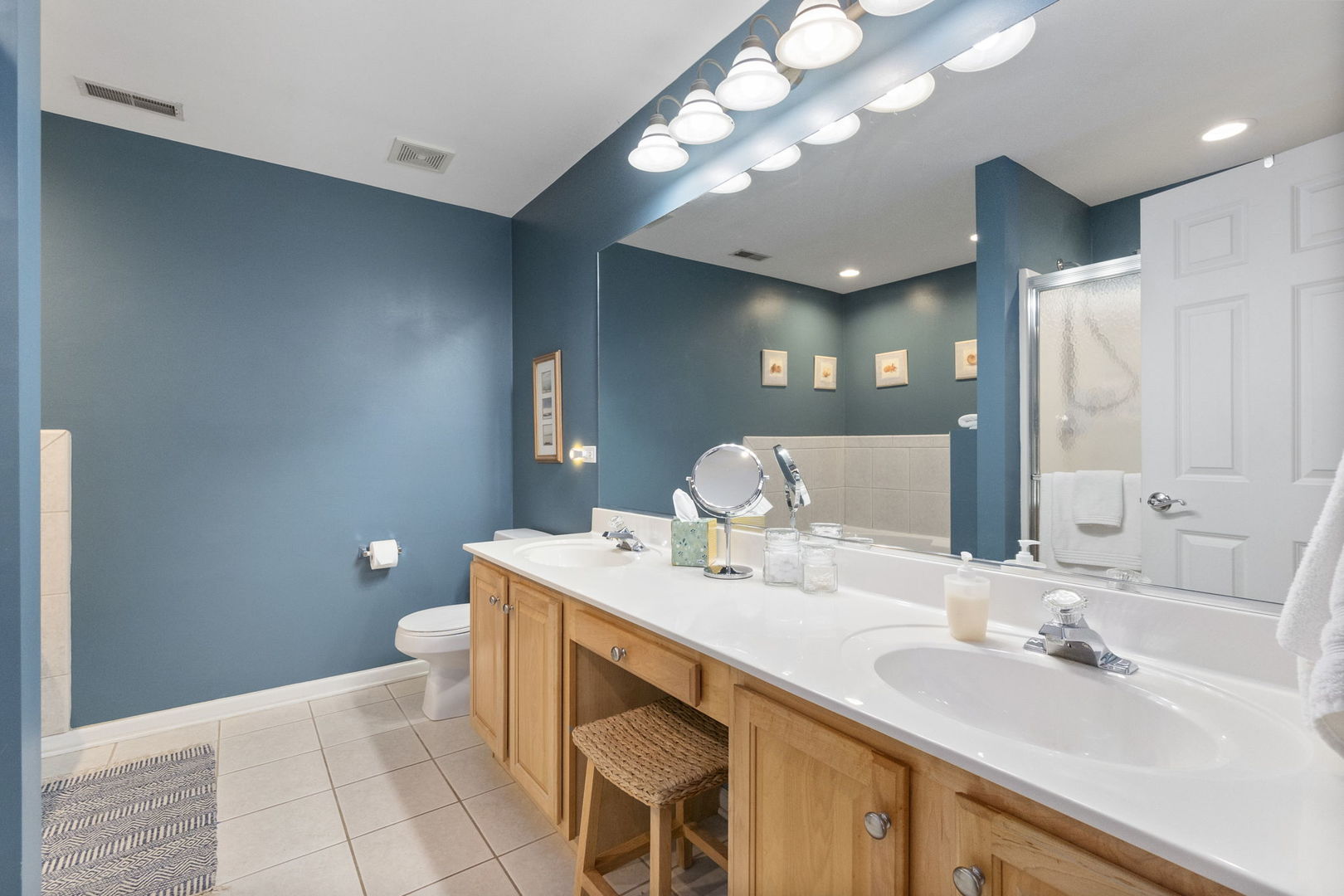 388 Ridge Road North Aurora, IL 60542 - Photo 10 of 15 a bathroom with a sink a toilet and a mirror
