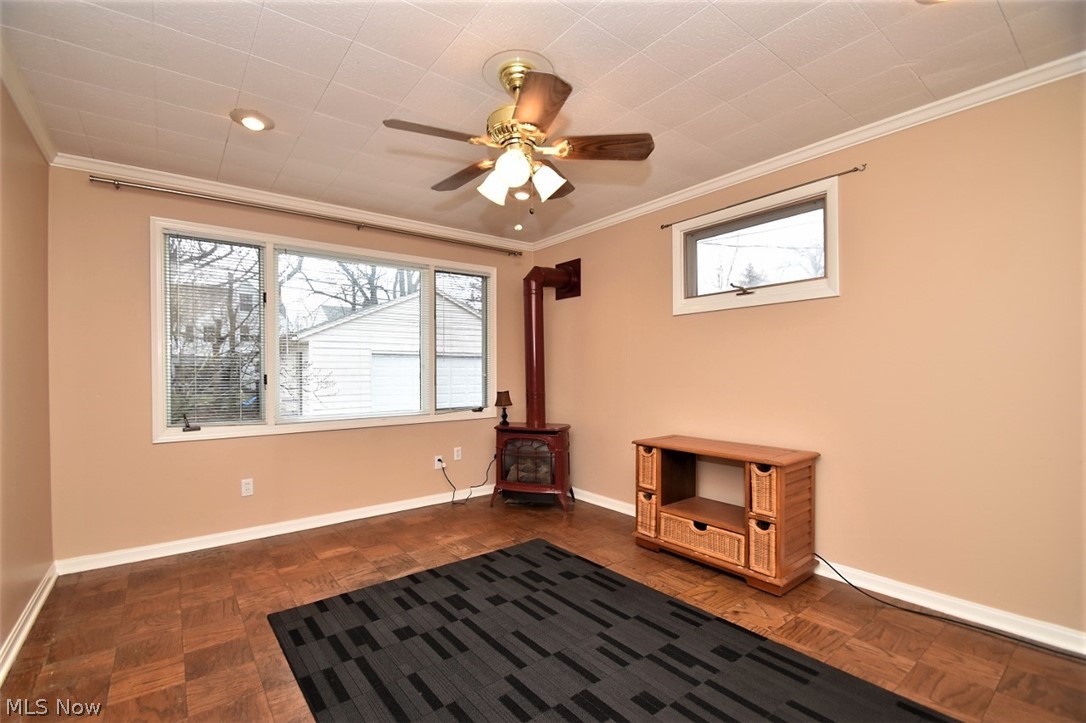 2487 Fenwick Road Cleveland, OH 44118 - Photo 5 of 16 First floor family room with parquet floors and gas fueled fireplace.