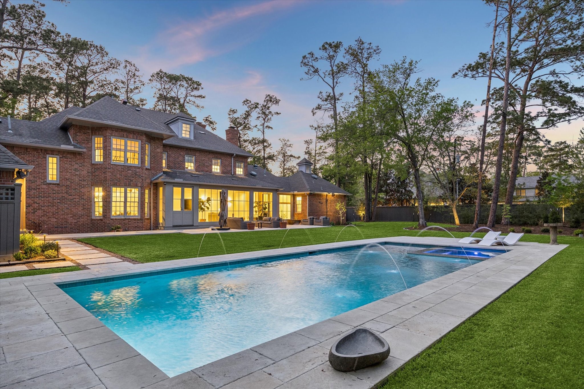 448 Blalock Road Houston, TX 77024 - Photo 42 of 49 a view of pool with a yard
