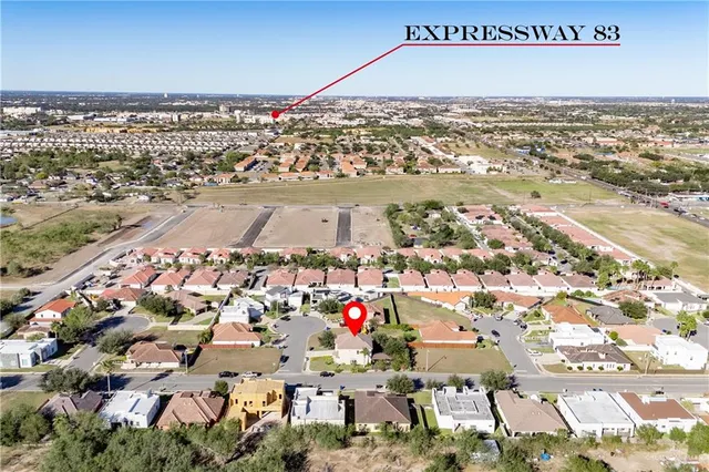 an aerial view of beach and ocean