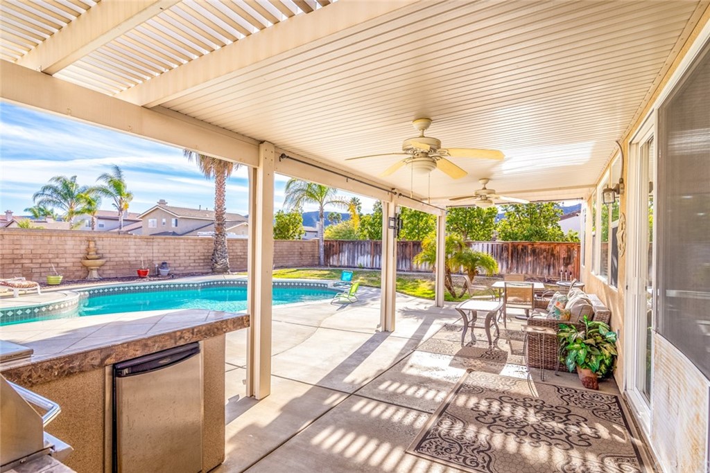 23746 Fieldcrest Lane Murrieta, CA 92562 - Photo 38 of 54 a view of a porch with furniture and garden