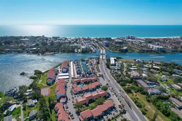 a view of a city and lake
