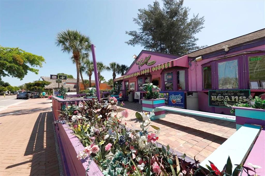 1640 Stickney Point Road, Unit 40101 Sarasota, FL 34231 - Photo 26 of 27 a view of a house with large windows and flower plants