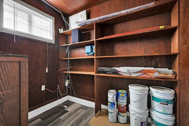 a room with storage and utility